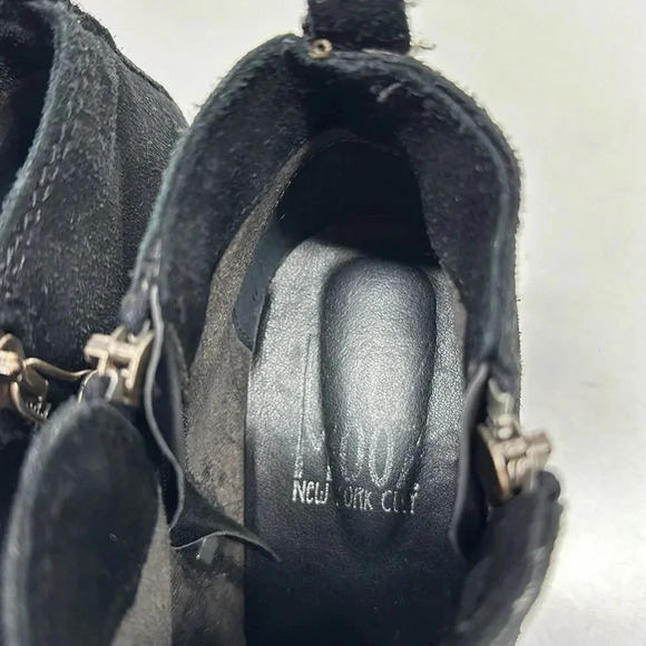 Miz Mooz New York Suede Ankle Boots Booties Side Zip Black Size 38 7.5 8 - Picture 8 of 14